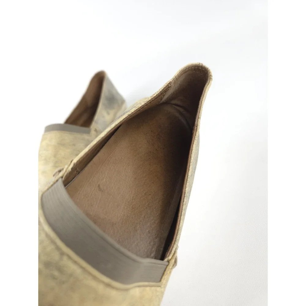 Frye Shoes Womens 8 M Melanie Casual Slip On Loafer Flats 3478305 Beige Leather